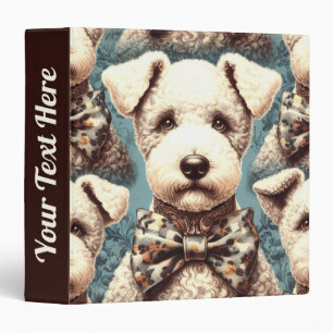 Retro Bedlington Terrier Illustration Binder