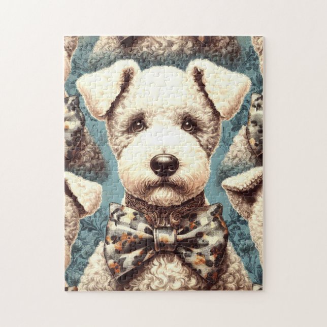 Retro Bedlington Terrier Illustration Jigsaw Puzzle (Vertical)