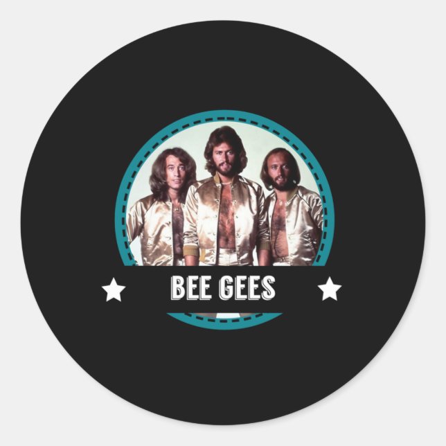 Retro Bee Gees Band 70s Tribute Icons Classic Round Sticker (Front)