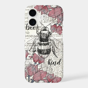 Retro Bee Pink Floral Antique