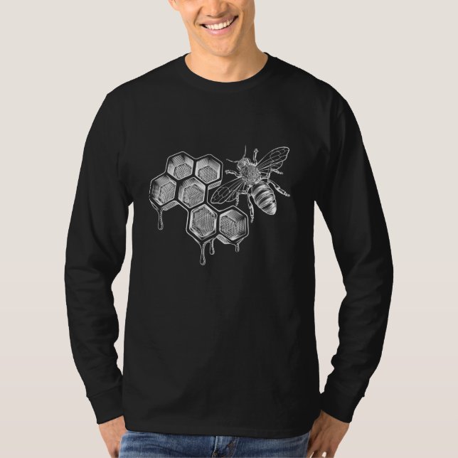 Retro Beekeeper Beekeeping Bumblebee Vintage T-Shirt (Front)