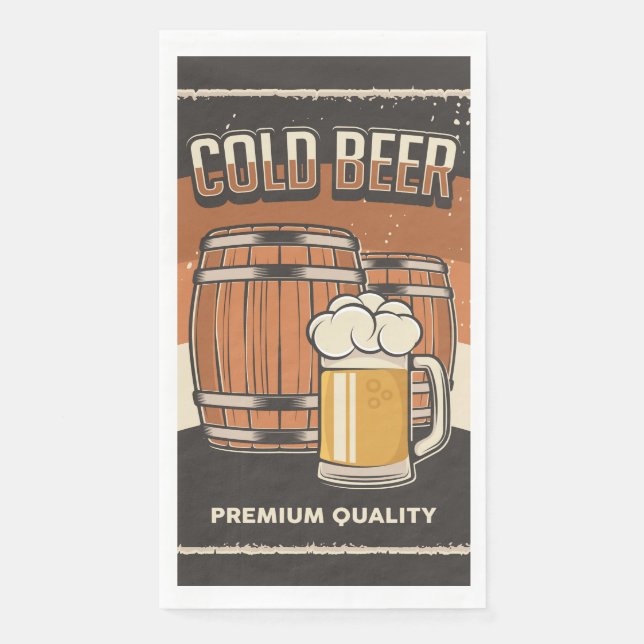 Retro beer lovers party  napkin (Front)