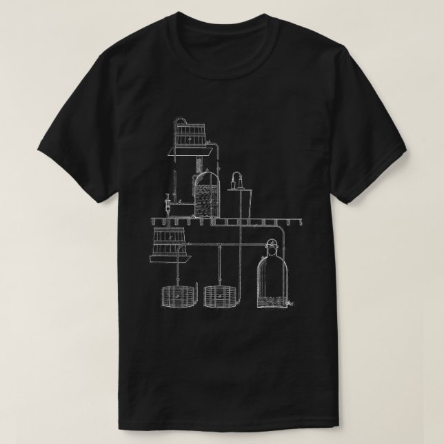 Retro Beer Making Equipment T-Shirt (Design Front)