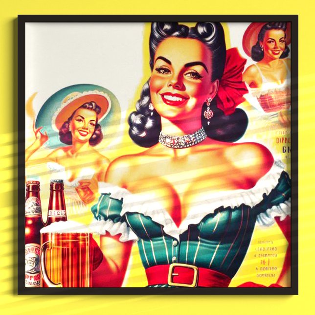 Retro Beer Pin-up Girl Poster (Creator Uploaded)