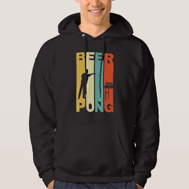 Retro Beer Pong Party Beer Pong Cup Game Beer Pong Hoodie (Front)