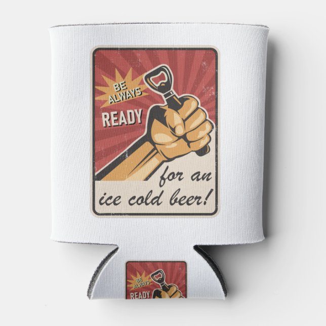 Retro Beer USSR УССР Soviet Propaganda Style Can Cooler (Front)