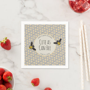 Retro Bees and Honeycomb Baby Shower Napkin