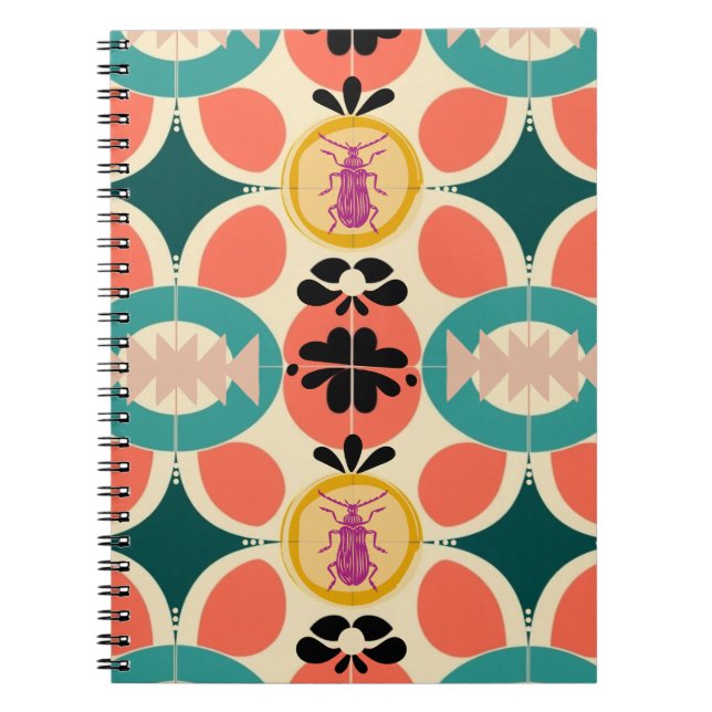 Retro Beetle Pattern | Notebook Journal (Front)