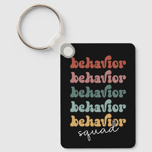 Retro Behavior Squad Behavioral Therapist Keychain (Front)
