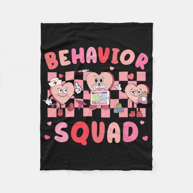 Retro Behavior Therapist Valentine Applied Behavio Fleece Blanket (Front)