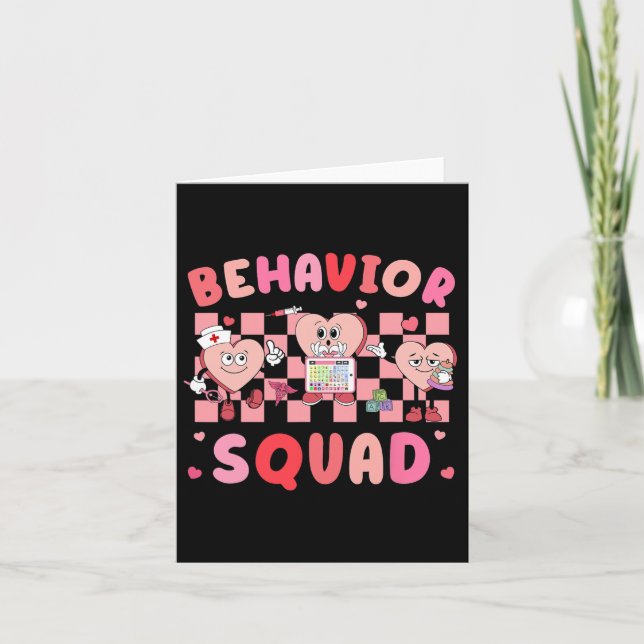 Retro Behaviour Therapist Valentine Applied Behavi Card (Front)