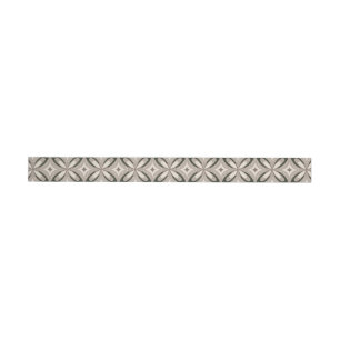 Retro Beige & Brown Geometric Shapes Wrap Around Label