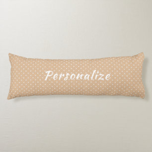 Retro Beige White Polka Dot Personalize Bedding Body Pillow