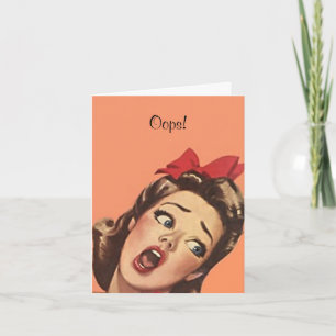 Retro Belated Birthday Oops Card Cards Sorry