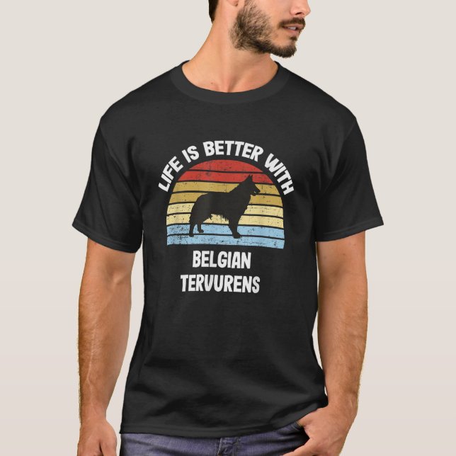 Retro Belgian Tervuren Dog Gift  T-Shirt (Front)