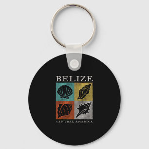 Retro Belize Souvenir Vintage Sea Shell Mens Women Keychain
