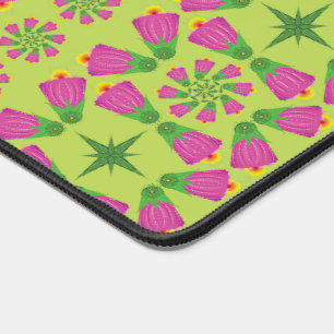 Retro Bell Fleur Mandalas Green Desk Mat
