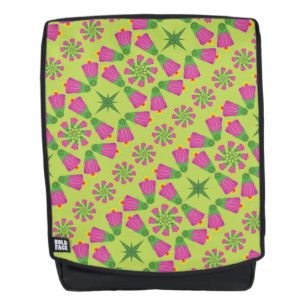 Retro Bell Flower Mandalas Green Backpack