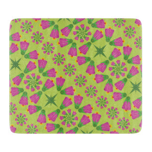 Retro Bell Flower Mandalas Green Glass Board