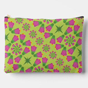 Retro Bell Flower Mandalas Green Large Pouch