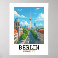 Retro Berlin Skyline TV Tower Skyline View