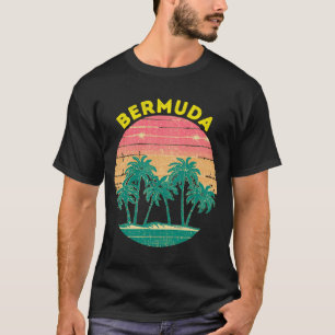 Retro Bermuda Vacation Souvenir Palm Tree T-Shirt