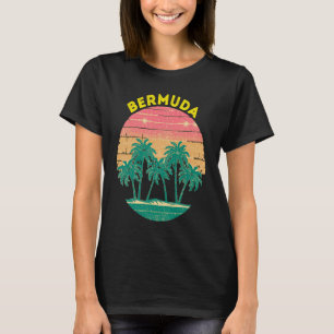 Retro Bermuda Vacation Souvenir Palm Tree T-Shirt