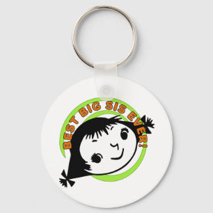 Retro Best Big Sis Ever Keychain