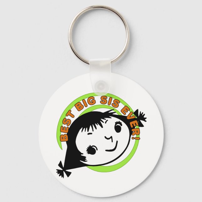 Retro Best Big Sis Ever Keychain (Front)
