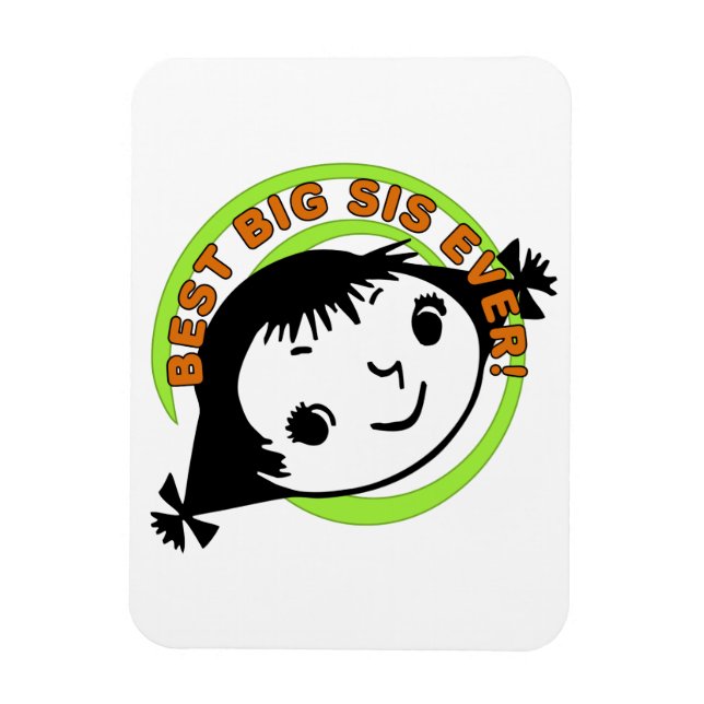 Retro Best Big Sis Ever Magnet (Vertical)