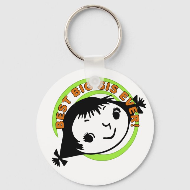 Retro Best Big Sister Ever Keychain (Front)