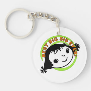 Retro Best Big Sister Ever Keychain