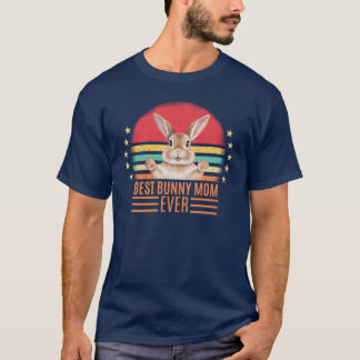 Retro Best Bunny Mom Ever friend T-Shirt