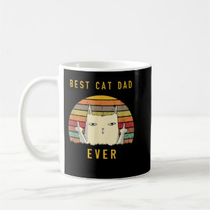 Retro Best Cat Dad Ever Cat Lover Funny Cat Daddy  Coffee Mug