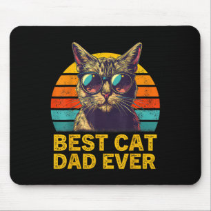 Retro Best Cat Dad Ever Funny Cat Dad Men Father39 Mouse Pad