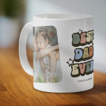 Retro Best Dad Ever 2 Photo Coffee Mug<br><div class="desc">Treat your father to this cool retro coffee mug featuring the saying 'BEST DAD EVER' in a multi-colour vintage 60s/70s font,  bold white stars,  2 photos for you to replace,  and who its from. This personalized photo mug would make the perfect fathers day gift or for your dads birthday!</div>