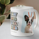 Retro Best Dog Dad Ever 2 Photo Coffee Mug<br><div class="desc">Treat a dog owner to this cool retro pet coffee mug featuring the saying 'BEST DOG DAD EVER' in a multi-colour vintage 60s font, bold white stars, 2 photos of the cute dog, and their name. This personalized photo mug would make the perfect fathers day gift or for someones birthday!...</div>