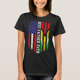 Retro Best Father Ever American Guyana Flag Father T-Shirt
