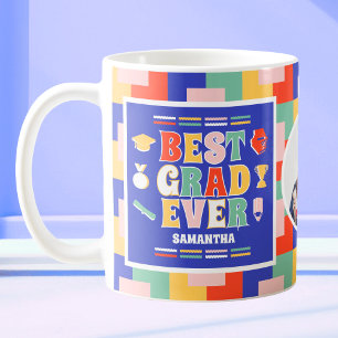 Retro Best Grad Ever Photo Blue Graduation Coffee Mug