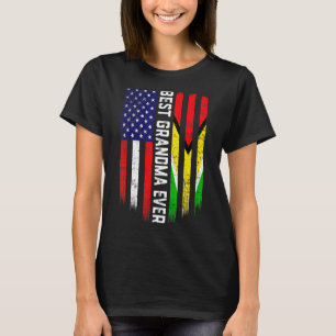 Retro Best Grandma Ever American Guyana Flag Mothe T-Shirt