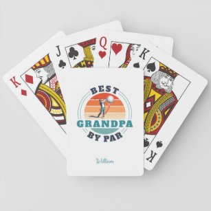 Retro Best Grandpa By Par Custom Fathers Day Playing Cards
