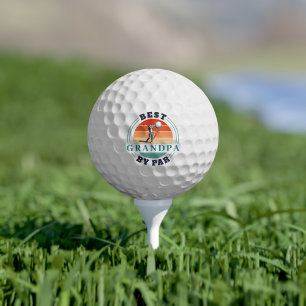 Retro Best Grandpa By Par Custom Grandparents Day Golf Balls
