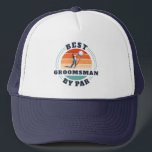 Retro Best Groomsman By Par Wedding Novelty Trucker Hat<br><div class="desc">Retro Best Groomsman By Par design you can customize for the best groomsman ever of this cute golf theme design. Perfect gift for wedding favours and groomsmen gifts. The text "GROOMSMAN" can be customized with any wedding party moniker by clicking the "Personalize" button.</div>