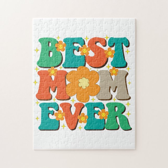 Retro Best Mom Ever Jigsaw Puzzle (Vertical)
