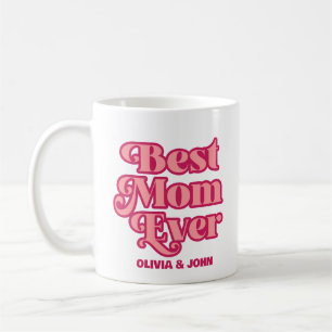 Retro Best Mom Ever Pink Groovy Mother's Day Gift Coffee Mug
