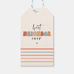 Retro Best Neighbour Ever Cute Gift Tags