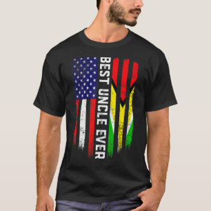 Retro Best Uncle Ever American Guyana Flag Father' T-Shirt
