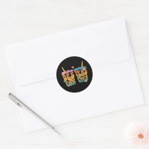 Retro Besteas Forever Bestie Tea Pun Cute Friends Classic Round Sticker
