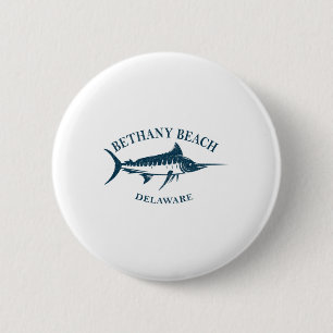 Retro Bethany Beach Delaware Vintage Fishing Boati 2 Inch Round Button