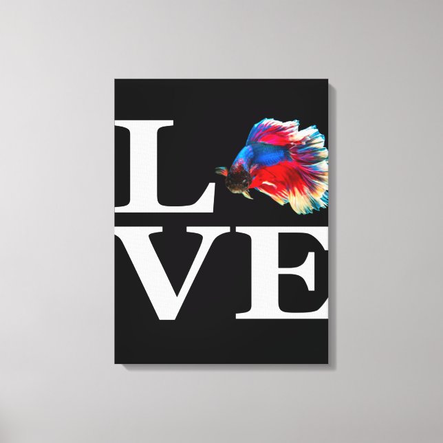 Retro Betta Fish Love |Aquarium Lover Canvas Print (Front)
